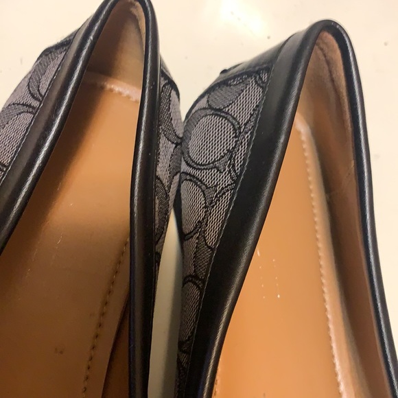 COACH CARLY MONOGRAM LOAFERS FLATS GRAY METAL HARDWARE 6.5 - Picture 7 of 12